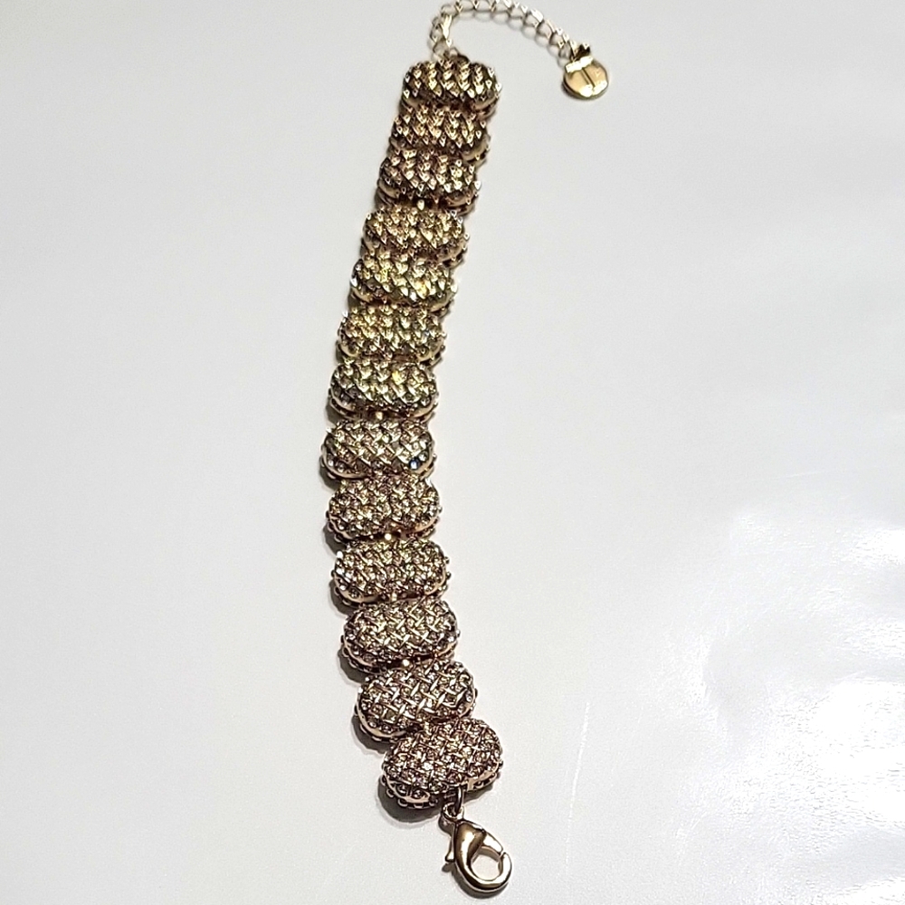 Trifari Gold-Tone Bracelet W/ Rhinestones